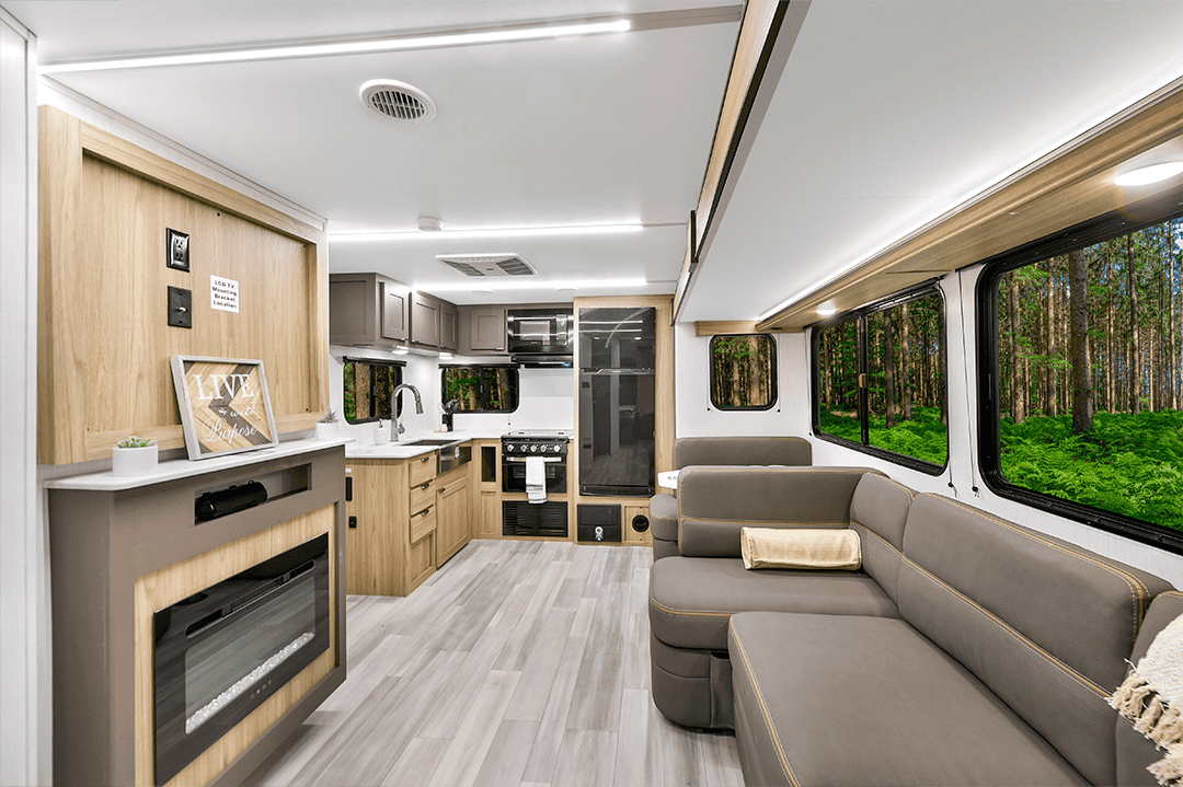 The 25RK 2025 travel trailer floor plan is sophisticated for campers without children.